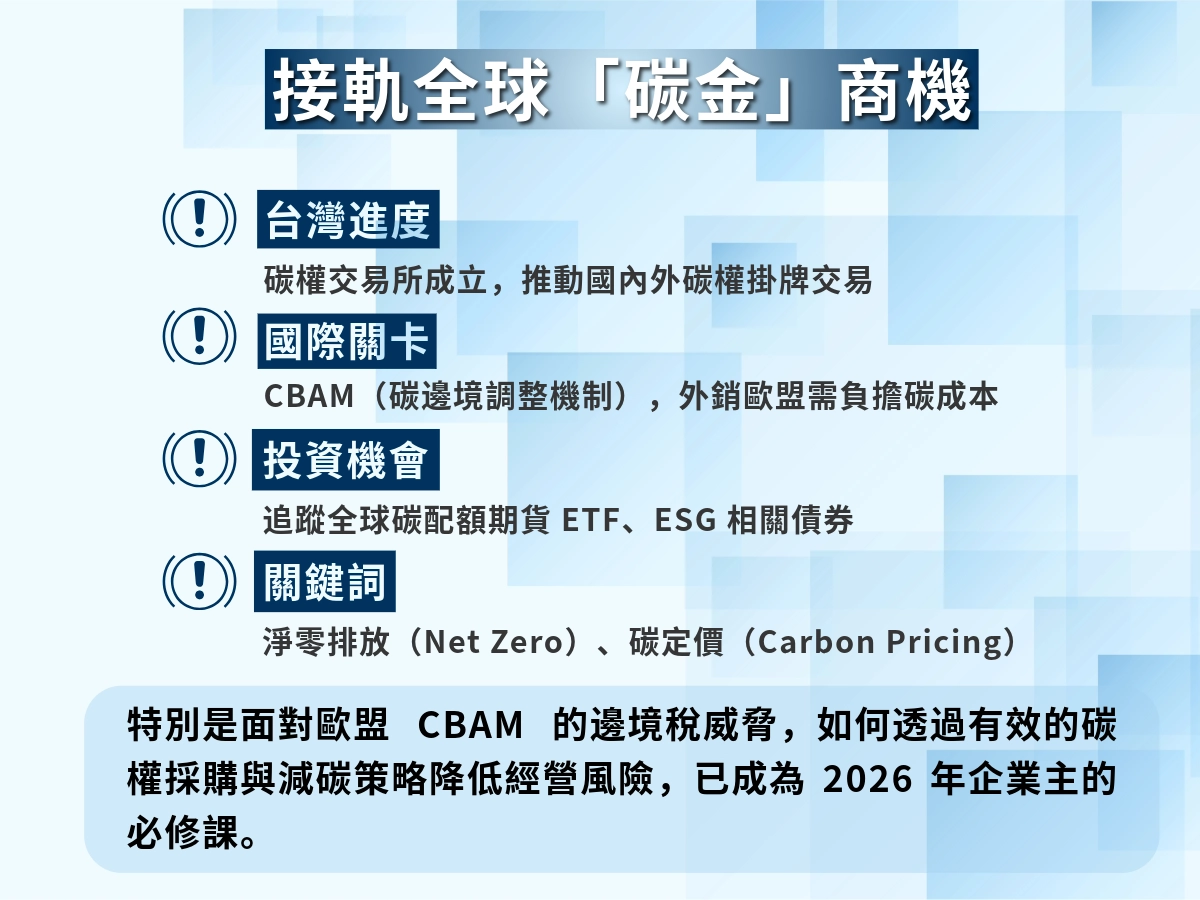 接軌全球的碳商機