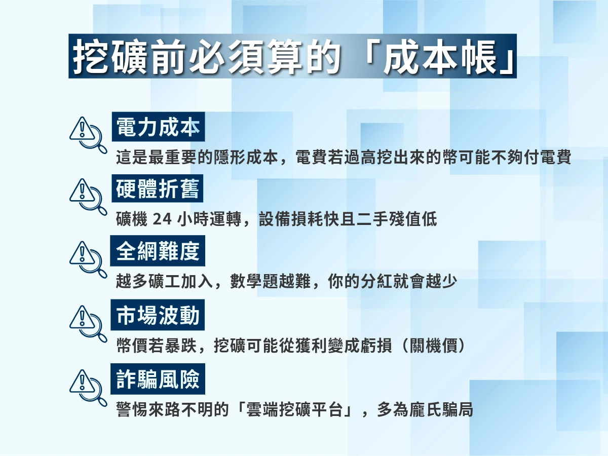 挖礦回本怎麼算？