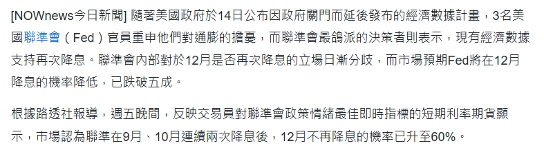 12月再降息會怎麼樣?