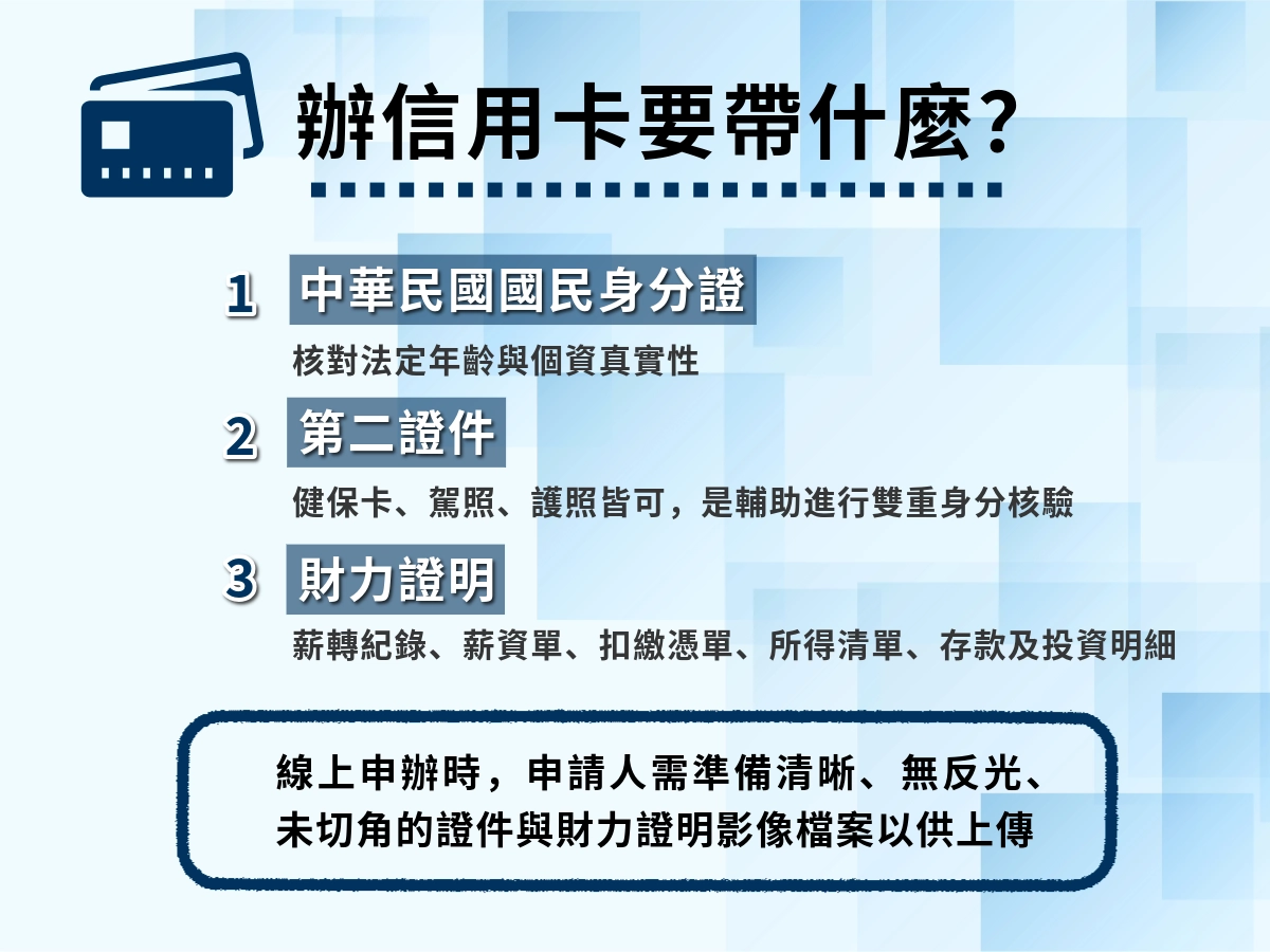 辦信用卡要帶什麼？