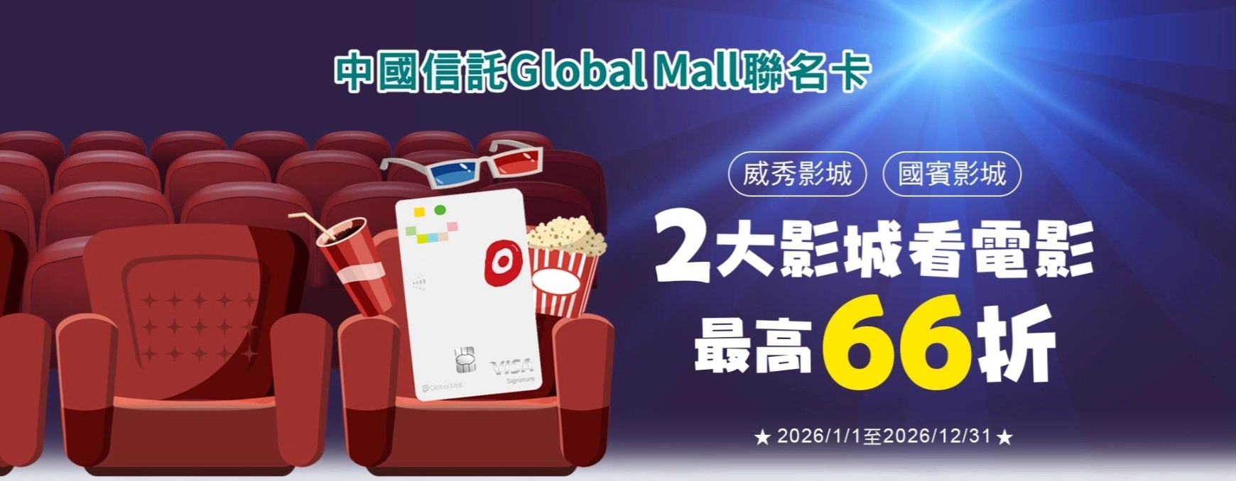 中信指定信用卡，威秀消費優惠